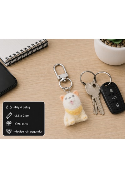 Sevimli Peluş Köpek Charm Anahtarlık Mini Köpek Figürlü Anahtar Aksesuarı Hediye