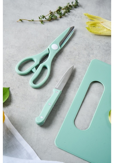 Karaca Sharp 3 İn 1 5 Parça Kesme Tahtalı Bıçak Seti Mint Yeşil