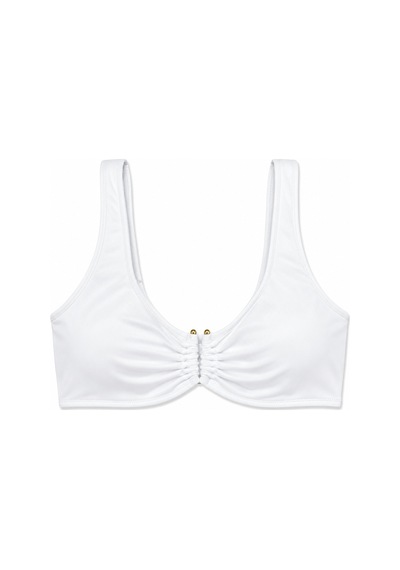 Büyük Beden U Telli Kadın Bikini Üst Beyaz