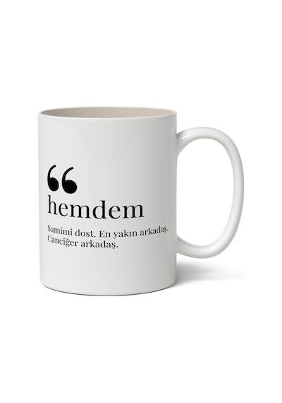 Hemdem Kelime Anlamı Baskılı Kupa Bardak Baskılı Kahve Kupa Bardak