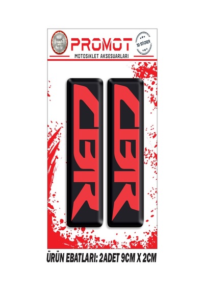 Damla Logo Cbr Ön Maşa Kabartmalı 2'li Sticker 2 Nötr