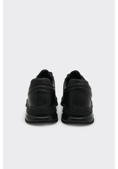 Derinet Comfort Hakiki Deri Erkek Sneaker Siyah Siyah