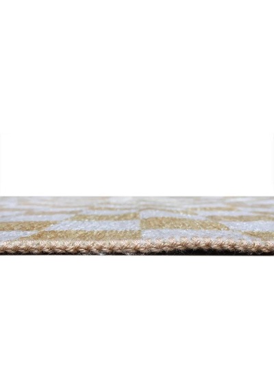 Altın Sarı Modern Geometrik Dama Desenli Yıkanabilir Halı - Yo30035xg Altın Sarısı