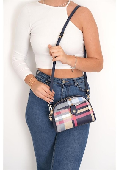 Silver Polo Sp1144 Kadın Çapraz Çanta Ekose Lacivert-lacivert