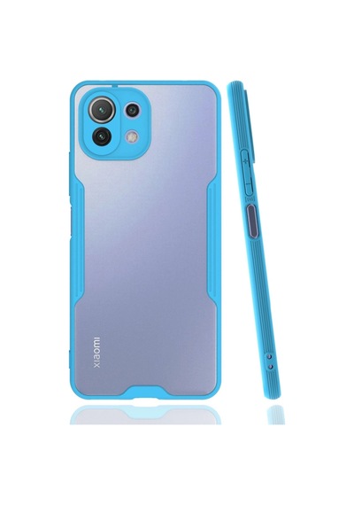 Xiaomi Mi 11 Lite Kılıf Platin Silikon - Mavi Düz Renkli