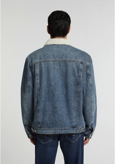 Colin's Colins Regular Fit Düğmeli Astarsız Kürklü Erkek Mid İndigo Denim Ceket Cl1082668 Q1.v1 Dn45144
