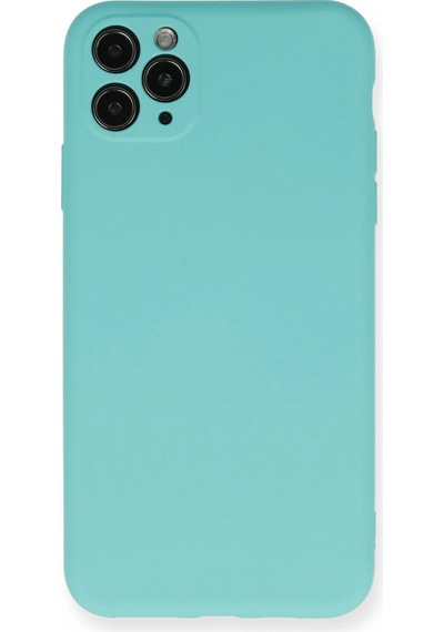 Apple  Uyumlu  iPhone 11 Pro Max Kılıf Nano İçi Kadife Silikon Turkuaz,