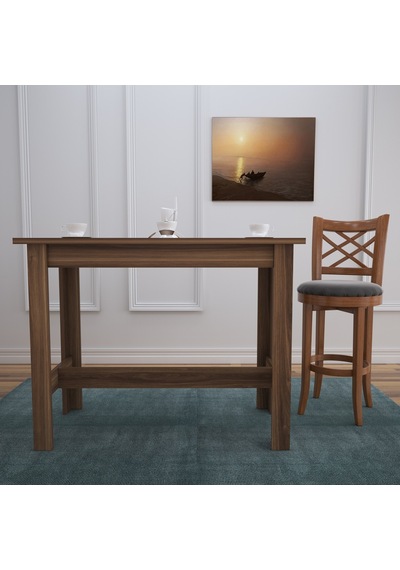 Pasifichome Barra Bar Masası & Mutfak Masası Ceviz / Yüksek Yemek Masası