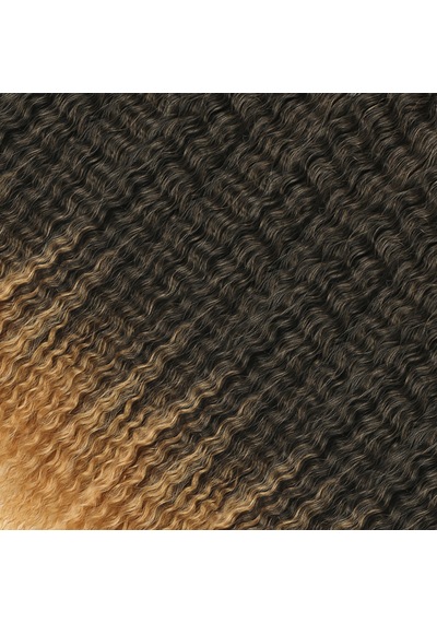 Brazilian Afro Dalgası Saç - Siyah / Karamel Ombreli