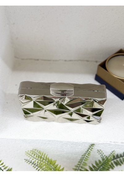 Nurkaraca 25y9773 Metal Kasalı Abiye El Çantası Kadın 18x11cm