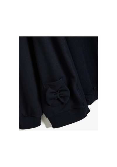 Koton Kız Çocuk Okul Sweatshirt Uzun Kollu Fiyonk Detaylı Lacivert