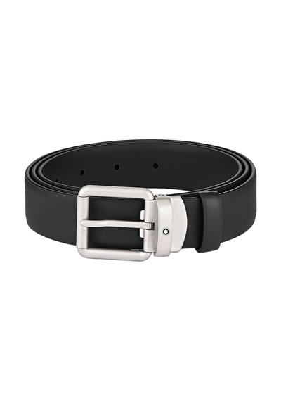 Montblanc Siyah 30 Mm Deri Kemer 129453