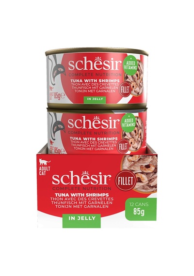 Schesir Jelly Ton Balıklı Ve Karidesli Yetişkin Kedi Konservesi 85 Gr 12'li Paket