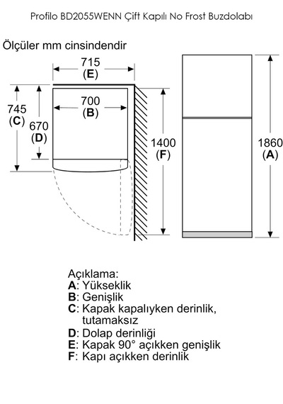 Profilo BD2055WENN  + CMN12190TR Beyaz Eşya Seti
