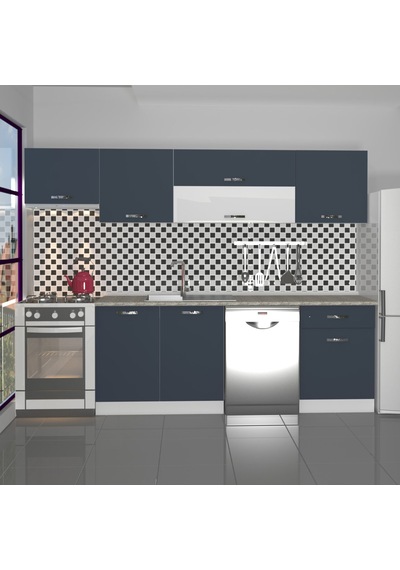 Decoraktiv Elite 280y Mdf Hazır Mutfak Dolabı - Tezgah Dahil - Antrasit