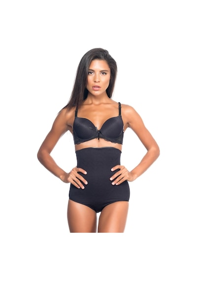 Alfa Expres Siyah Mı Emay 2079 Yüksek Bel Desenli Double Slip Korse