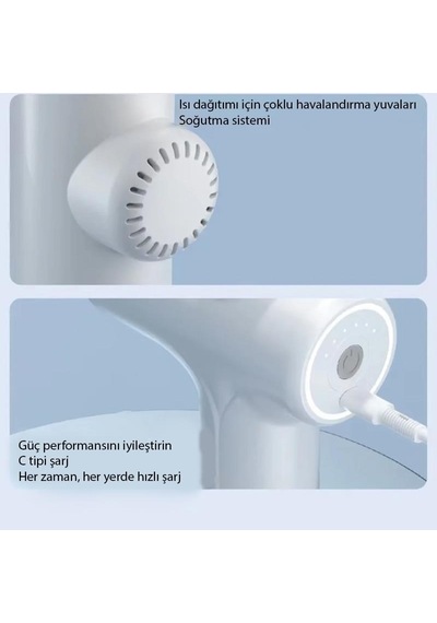 Aeriashield Coofbe 6 Fonksiyonlu Titreşimli Yoğurmalı 4 Başlıklı Masaj Aleti Darbeli Masaj Tabancası Kas  001