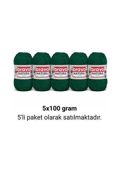 Natura Cotton Yeşil 206 Pamuk İplik 100gr 200mt