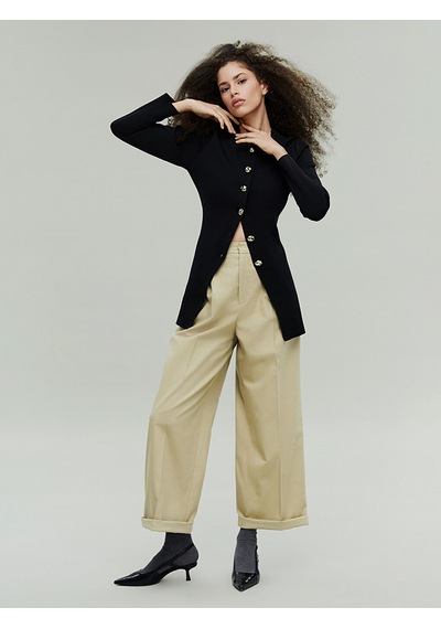 Lcw Modest Bej Loose Fit Keten Karışımlı Kadın Pantolon