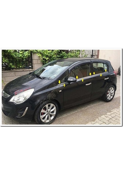 Opel Corsa D Krom Cam Çıtası 2006-2015 6 Parça Paslanmaz Çelik
