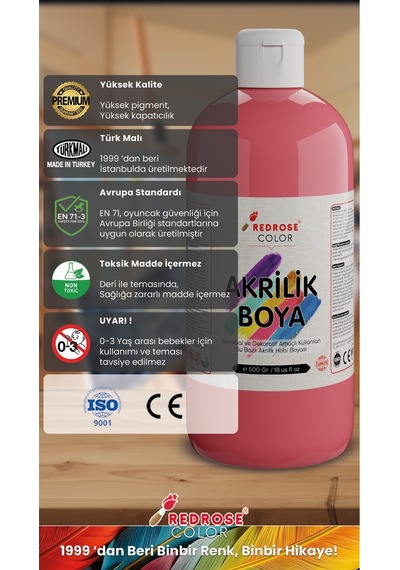 Red Rose Pembe Akrilik Boya 500  G