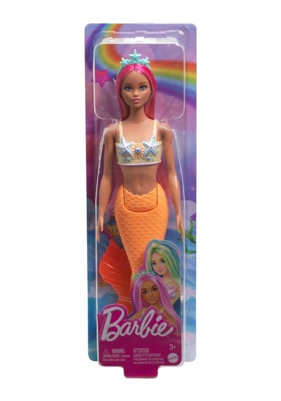 Barbie Bebek Pembe Saçları, Şeftali Rengi Kuyruğu Ve Saç Aksesuar