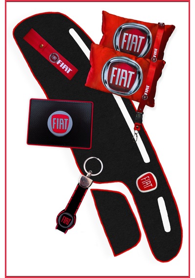Fiat Tipo - Tempra Uyumlu Torpido Koruma Halısı & Dijital Baskılı Araç Yastığı & Fiat Oto Aksesuar Siyah