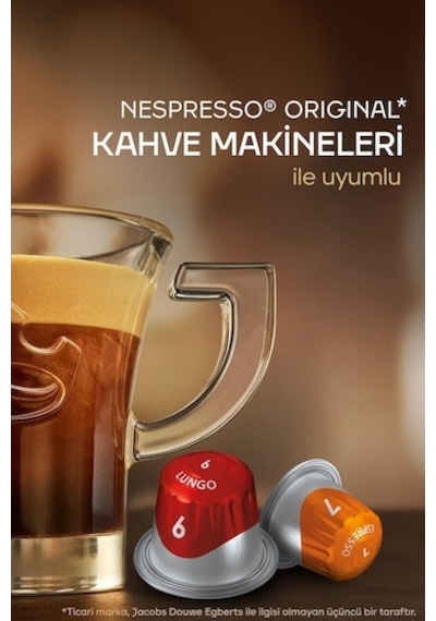 Jacobs Lungo 6 Classico Kapsül Kahve 10 X 10 Paket 100 Adet Nespresso Uyumlu