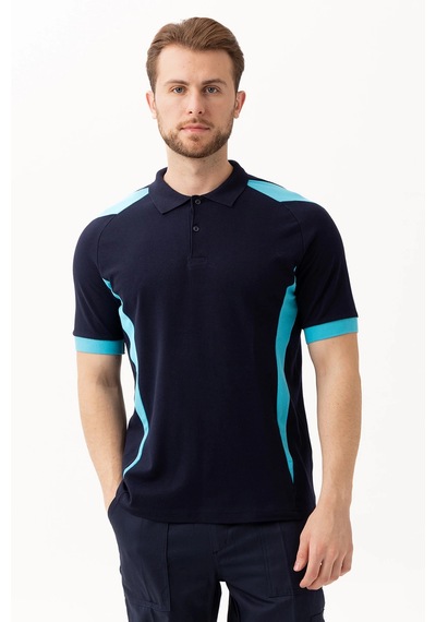 Flora Polo Yaka T-shirt - Nefes Alabilir, Şık Ve Rahat, Outdoor Ve İş Kullanımı Lacivert-turkuaz