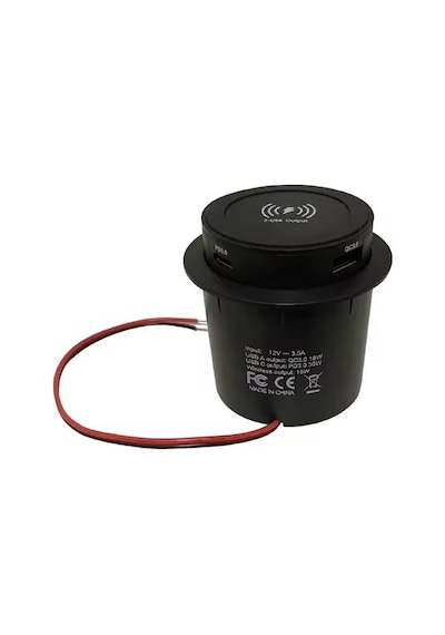 W-0101 Kablosuz Type-c Usb Portlu Araç Şarj Soketi Adaptörü 12v-24v