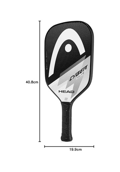 Head Cyber Elite Pickleball Paddle, Fiberglas Yüzey, Siyah/beyaz Renk, Orta Seviyelere Başlıyor Açık Mavi