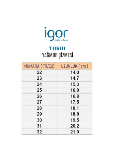 Igor Tokio Çocuk Mavi Yağmur Çizmesi W10274-047 Mavi