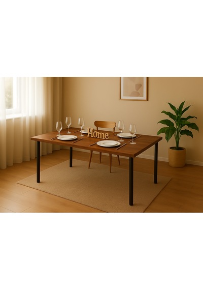 Çalışma Yemek Masası 105 70 Metal Ayaklı