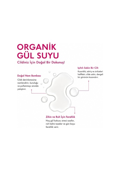 Artizan Care Organik Gül Suyu 100 Ml Cosmos Sertifikalı %100 Saf Gül Suyu Sprey Cam Şişe Tüm Cilt Tipleri
