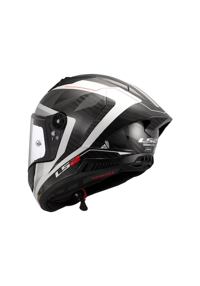 Ls2 Thunder Karbon Gp Aero Raute Kapalı Kask Beyaz - Gri