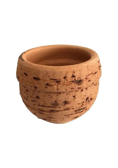 Antik Görünümlü Eskitme Toprak Saksı 12 Cm X 12 Cm