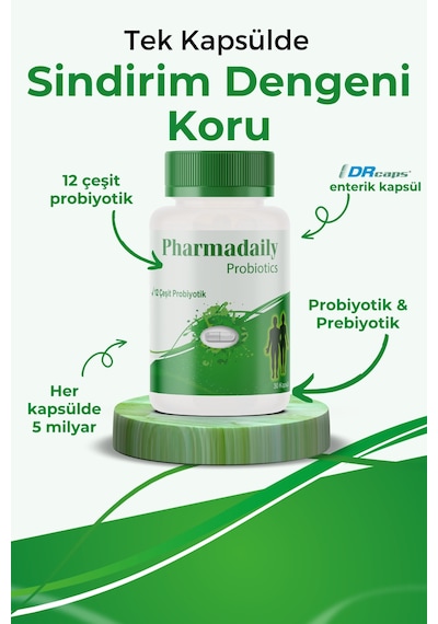 Pharmadaily Probiotics Probiotic Complex 12 Çeşit Probiyotik 30 Kapsül