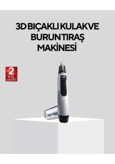 Mey İthalat Burun Kulak Ve Kaş Tıraş Makinesi 3d Keskin Bıçaklı Pil İle Çalışan