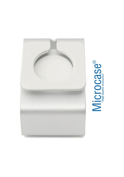 Apple Uyumlu  Watch Seri 5 44 Mm Için Alüminyum Şarj Standı - Gümüş