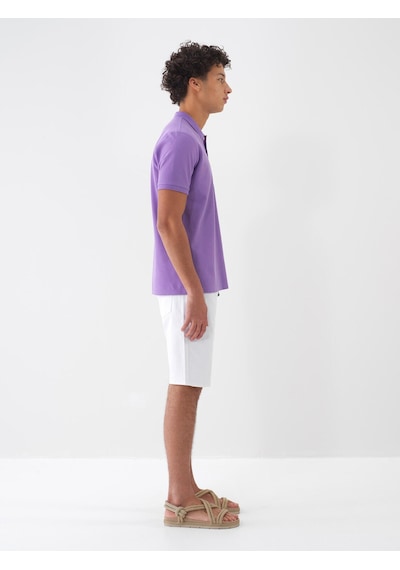 Xint Lila Pamuk Dokulu Regular Fit Tişört 502070