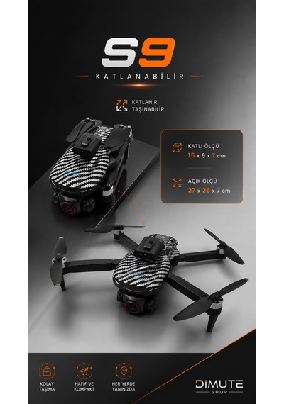 S9 Aerial Drone Hd 4k Kamera Brushless Motor 3000mah Batarya