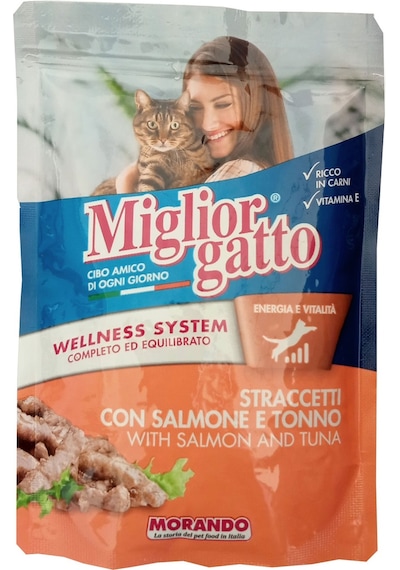 Miglior Gatto Somon ve Tuna Balıklı Yetişkin Kedi Maması 24 x 100 G