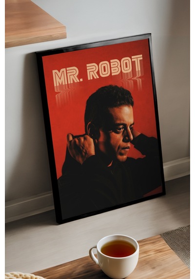 Mr. Robot Siyah Ahşap Çerçeveli Poster, Dizi Duvar Tablosu