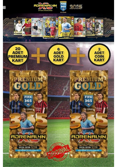 Panini Adrenalyn Fifa 365 - 2025 Premium Gold Card - Özel Futbolcu Kartları - 2 Paket