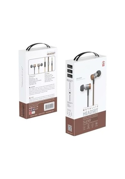 Metalik Stereo Mikrofonlu Kulaklık 1.2m Kahverengi Gm-999k 50 x 22