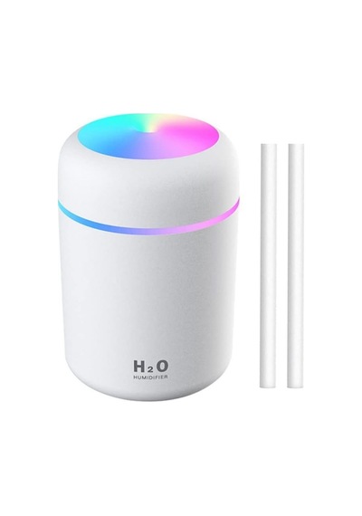Wearfitpro Mini Hava Nemlendirici - H2o Humidifier Oda Nemlendirici - İki Pamuklu - Renkli Aydınlatmalı