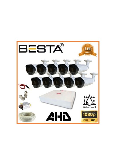 2 Mp 1080p 10 Dış Mekan Kameralı Ahd Güvenlik Seti