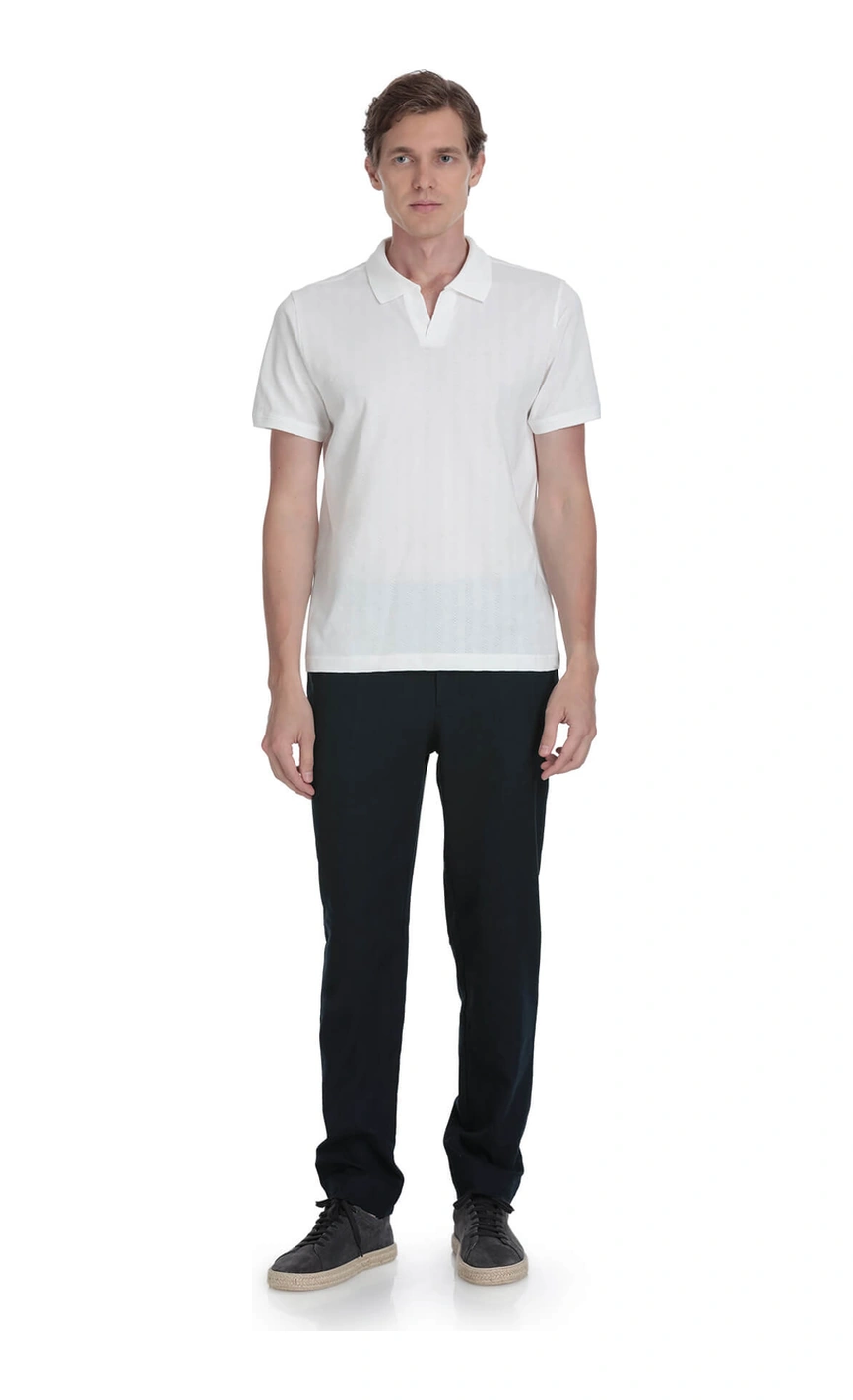 Hatemoğlu Beyaz Regular Fit Apaş Yaka Pamuklu Tişört 34943 350501