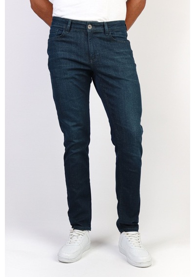 Erkek Slim Fit Dark Green Taşlamalı Jean Pantolon Hlthe1949 (492005704)
