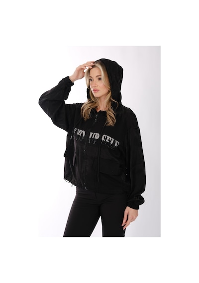 Ysatis Oversize Kapüşonlu Minimalist Kadın Ceket - Günlük Kullanım Siyah